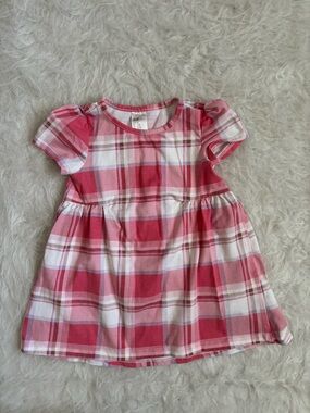 H&M Pink and White Plaid Picnic Vibe Summer Baby Dress